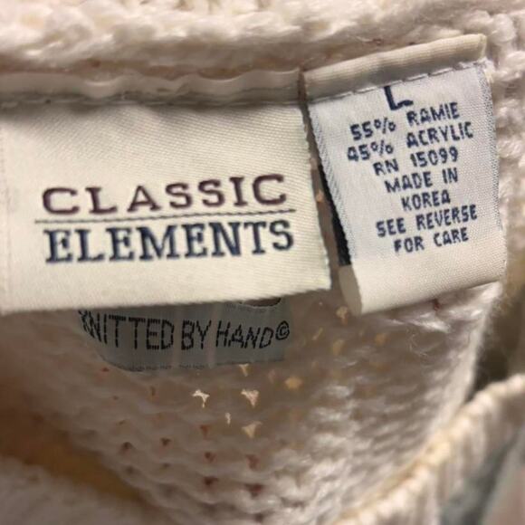 Classic elements cream sweater with unique design - Picture 5 of 5